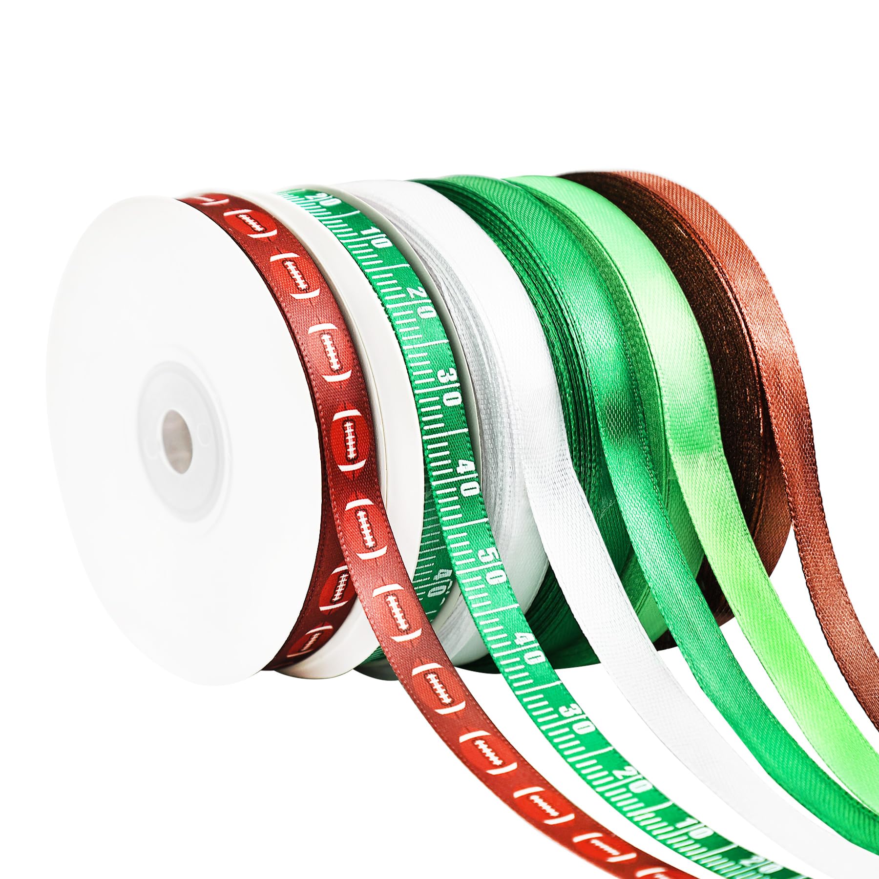ZXOPM 6 Rolls Football Cheer Ribbon for 3/8